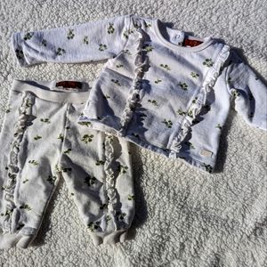 White and green sweat outfit